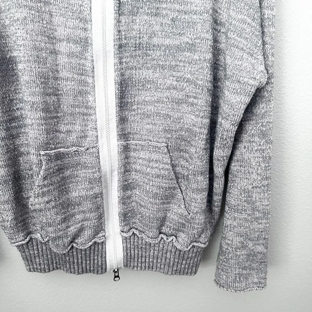 FREE PEOPLE‎ | In Bloom Sweater Blush Pink Gray Raw Seams | Size Medium